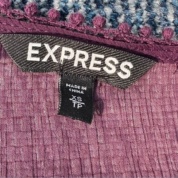 Express Peplum Blouse Tank Top | Color: Purple | Size: XS - Picture 3 of 5
